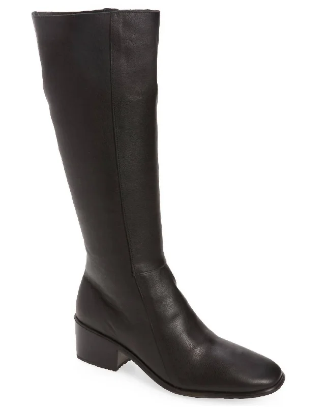 Women's Gift Calf Boot In Soft Black Leather