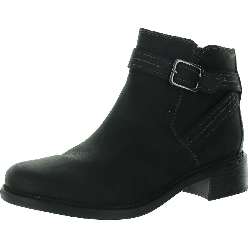 Womens Leather Zipper Ankle Boots