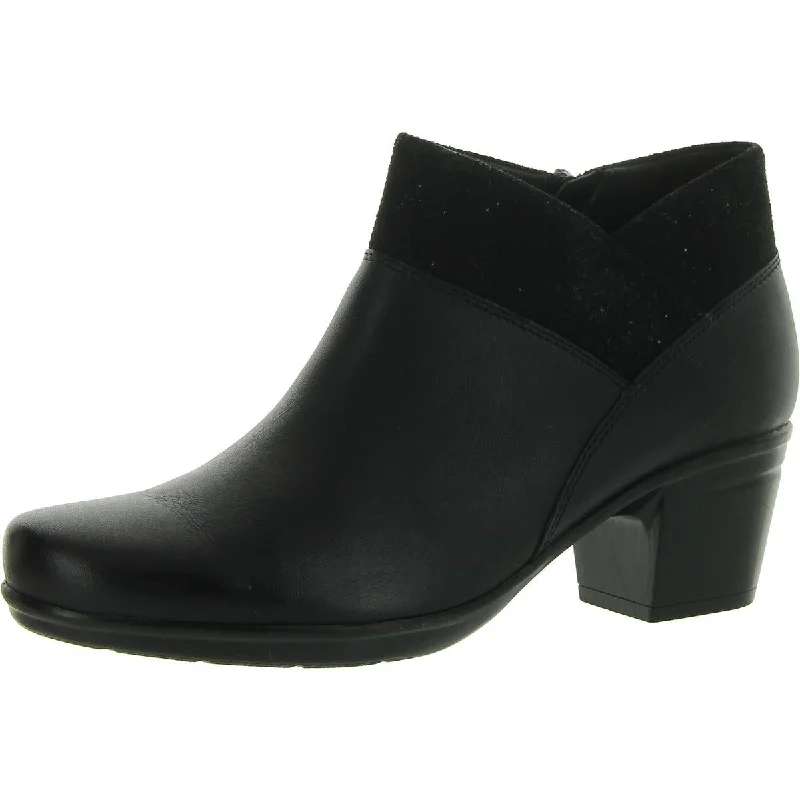 Womens Leather Zipper Booties