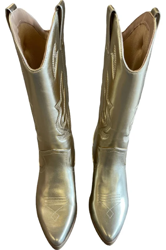 Women's Orville Tall Cowboy Boots In Gold