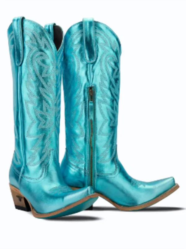 Women's Smokeshow Metallic Lane Boots In Turquoise