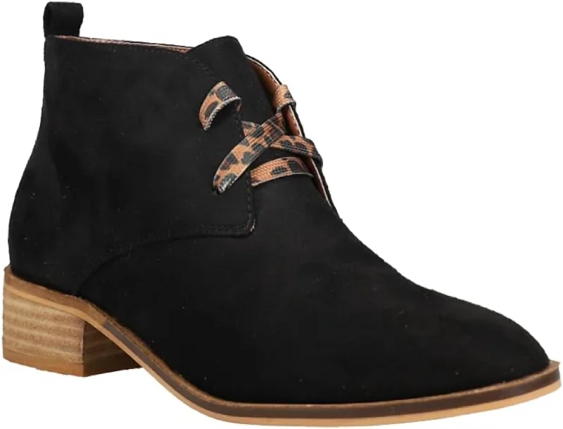 Women's Totes Lace-Up Bootie In Black