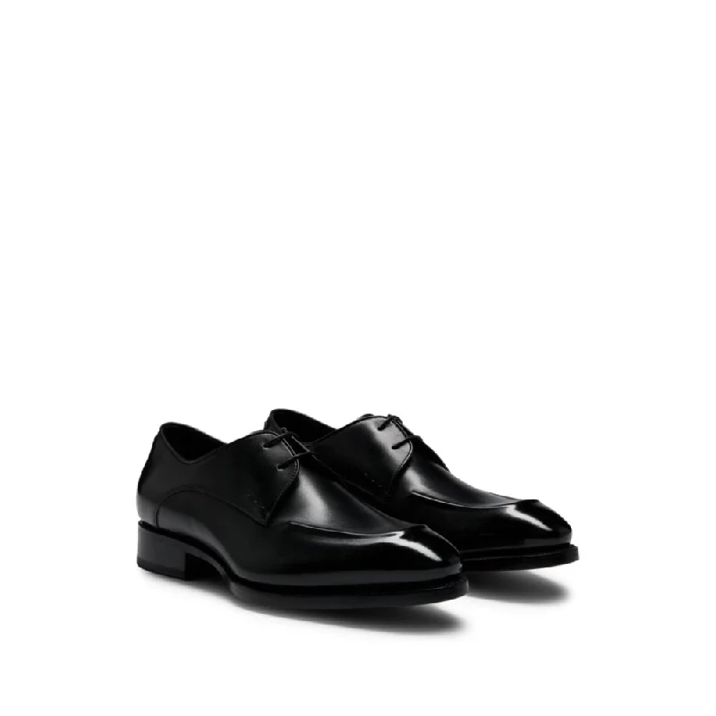 Men's Classic Boots Apron-toe Derby shoes in leather with heel detail