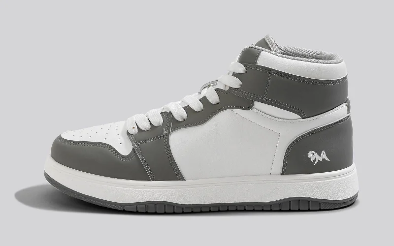 Exclusive Flash Sale On Durable And Trendy Shoes Character High Top : Grey-White