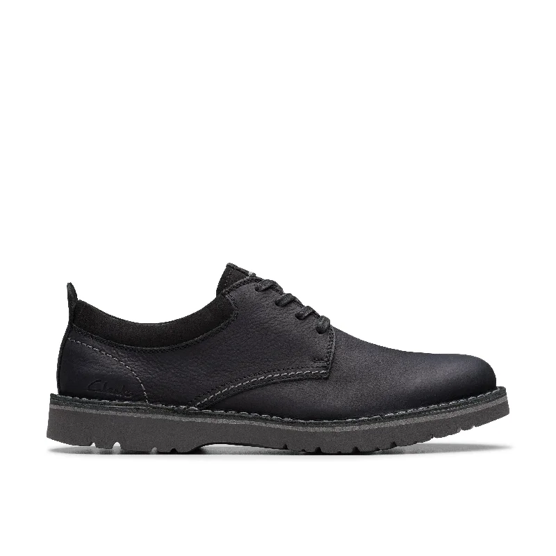 Men's Flexible Shoes Clarks Eastridge Low in Black Leather