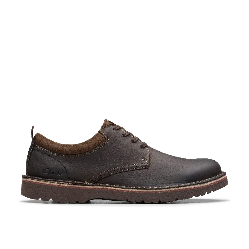 Men's Fashionable Shoes Clarks Eastridge Low in Brown Leather