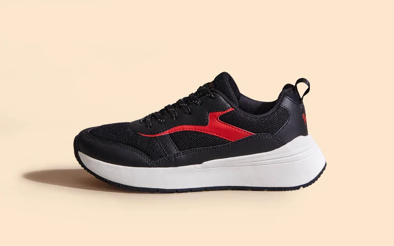 Men's Elegant Shoes Cosmo Comfort Sneakers : Black-Red