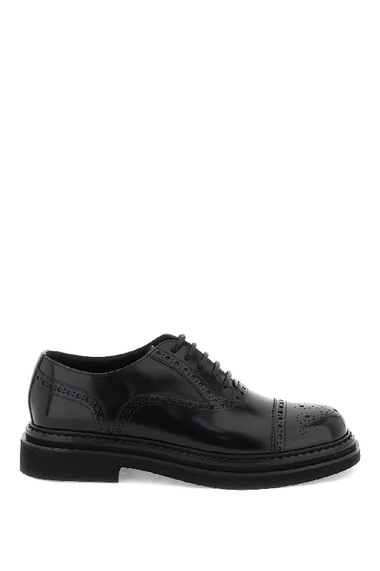 Men's Breathable Boots Dolce & Gabbana Brushed Leather Oxford Lace-Ups
