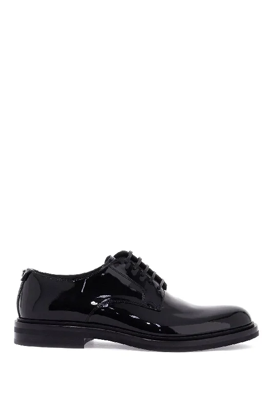 Men's Premium Boots Dolce & Gabbana Lace-Up Patent Leather Derby