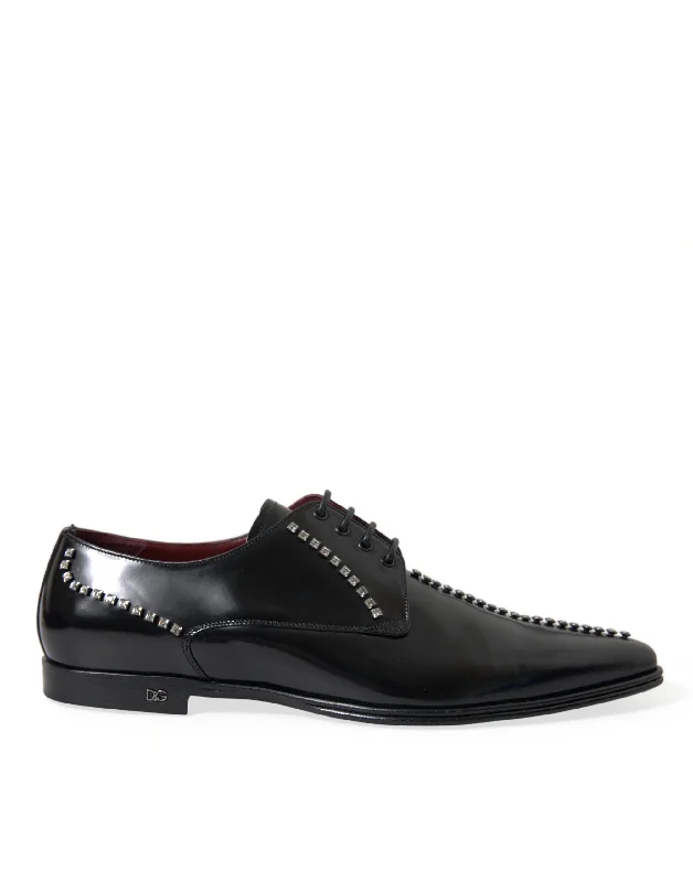 Men's Cozy Boots Dolce & Gabbana  Leather Crystal Dress Formal Men's Shoes