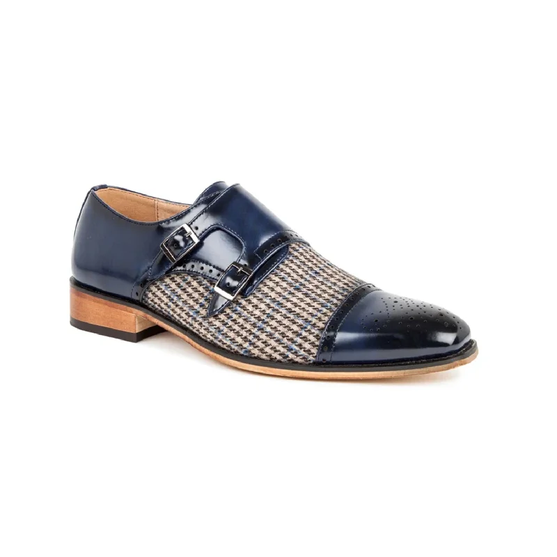 Men's All-Day Wear Shoes Gino Vitale Double Monk Strap Houndstooth Medallion Cap Toe Dress Shoes Men's All-Day Wear Shoes Gino Vitale Double Monk Strap Houndstooth Medallion Cap Toe Dress Shoes