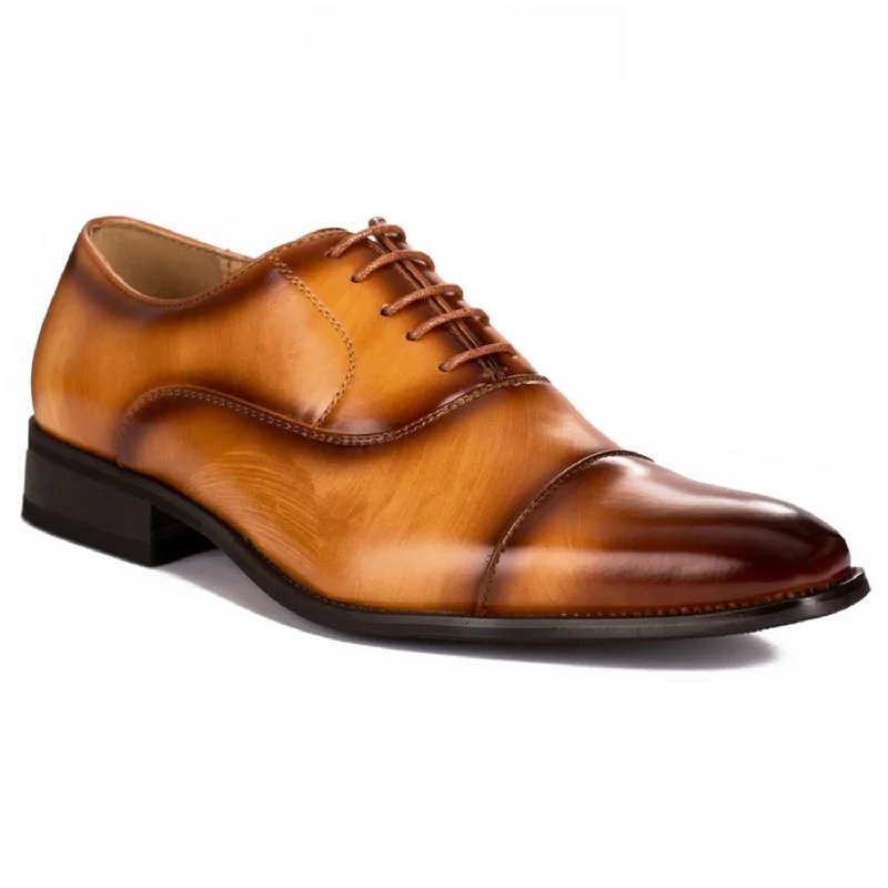 Men's Minimalist Shoes Gino Vitale Lace-up Cap Toe Dress Shoes