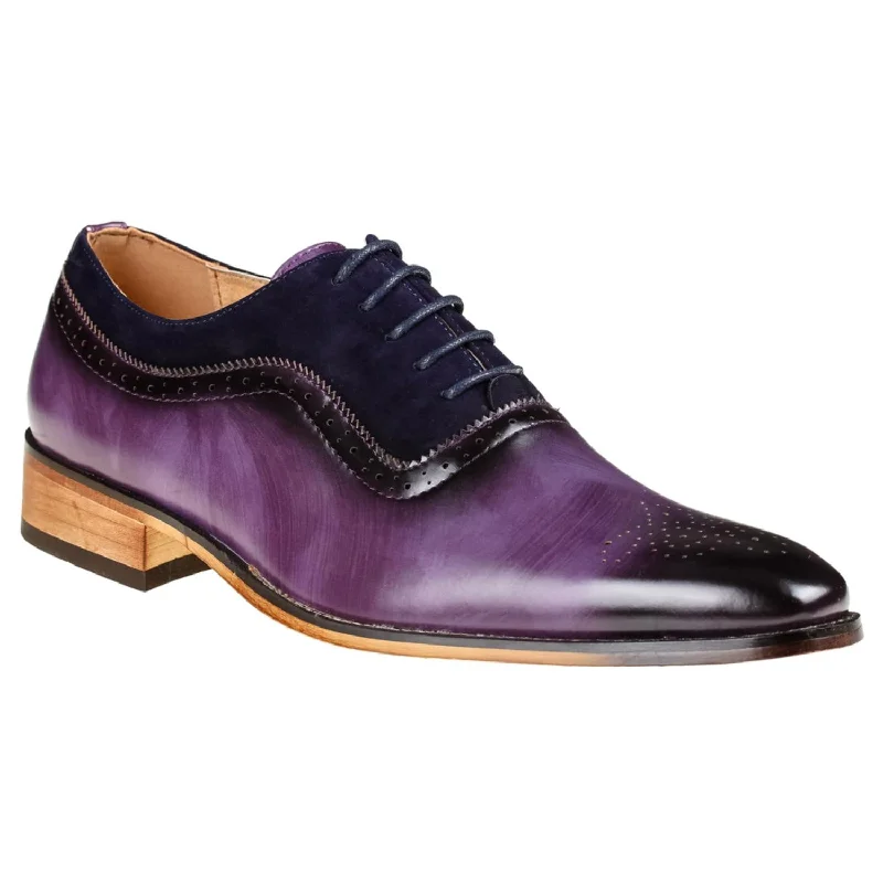 Men's Moisture-Wicking Shoes Gino Vitale Men's Lace Up Medallion Toe Dress Shoes