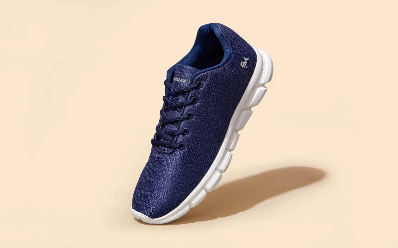 Men's Fashionable Shoes Glossy Groove Sneakers : Blue