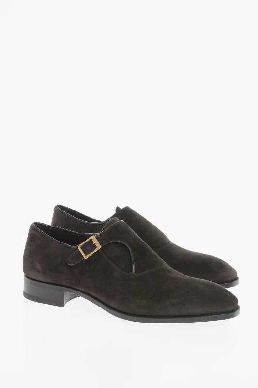 Huge Savings On Trendy Shoes Lidfort Suede Monk Strap Shoes With Golden Buckle