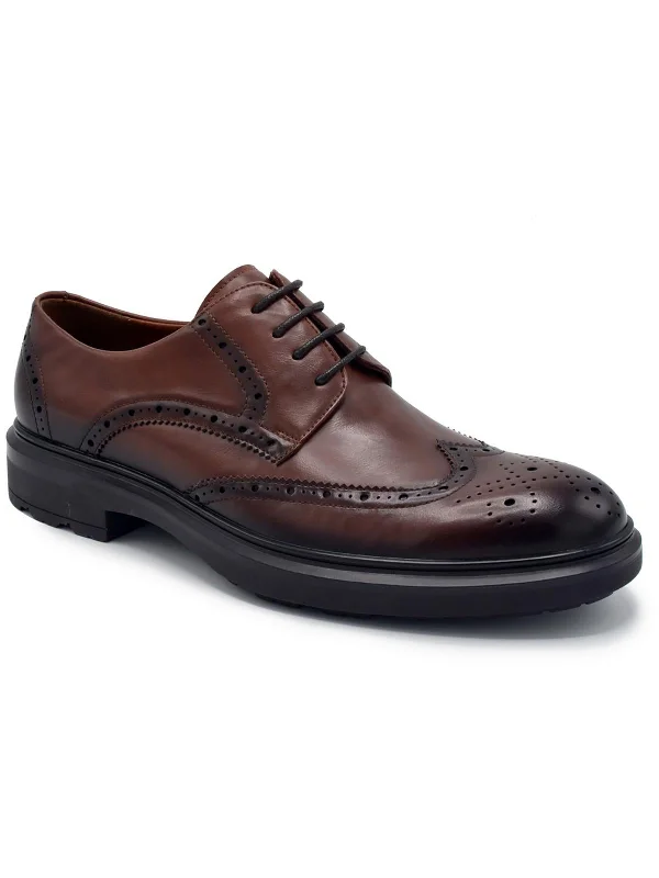 Men's Slip-Resistant Boots Mens Faux Leather Wingtip Oxfords