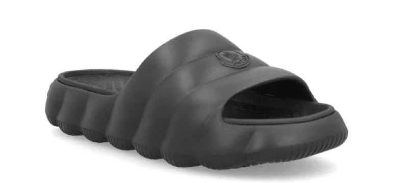 Men's Adaptive Fit Shoes Moncler Men's Footwear Lilo Black Crafted Logo Rubber Slides Men's Adaptive Fit Shoes Moncler Men's Footwear Lilo Black Crafted Logo Rubber Slides