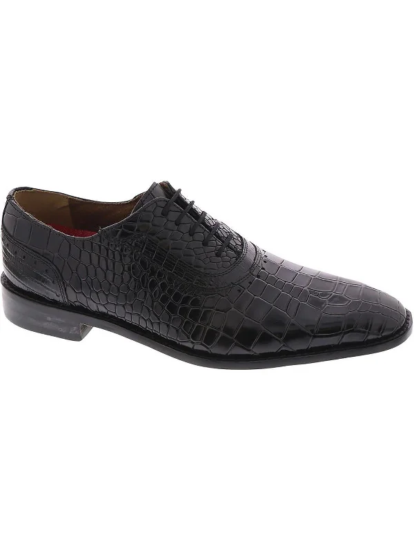 Men's All-Day Wear Boots Riccardi Mens Leather Crocodile Print Oxfords