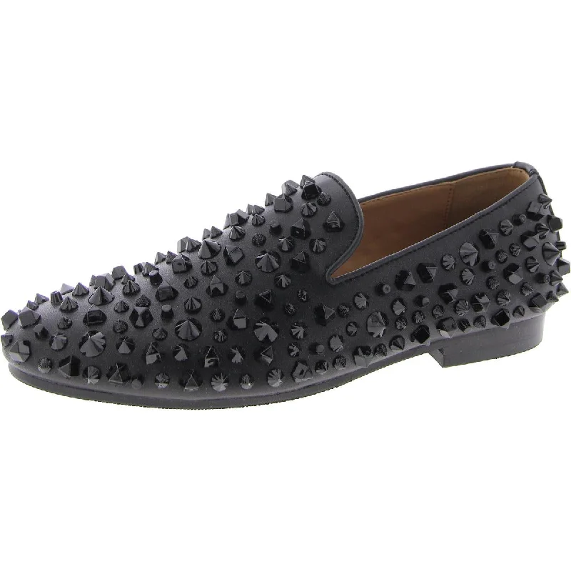 Men's Cozy Boots Stefanoo Mens Leather Studded Loafers