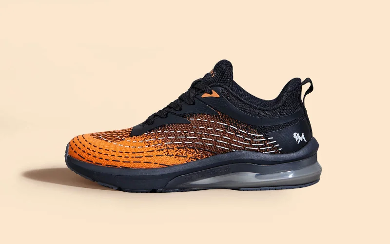 Casual  Shoes For Everyday Wear The Comfornauts : Black-Tangerine