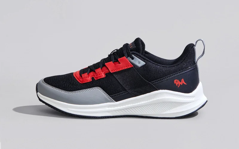 Special Promotion On Comfortable Walking Shoes The Exuberants : Black-Red-Grey