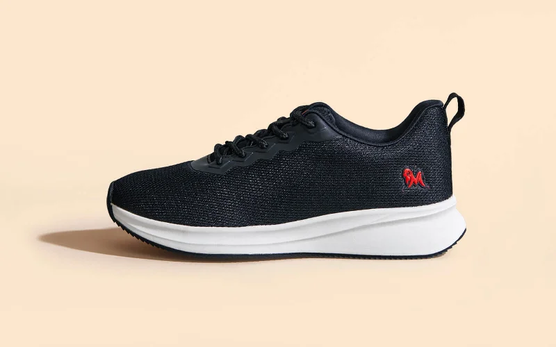 Men's Flexible Sole Shoes Walkers High : Black