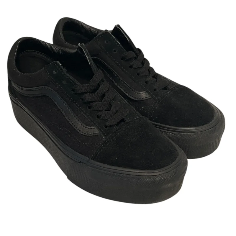 VANS/Low-Sneakers/US 7.5/Suede/BLK/old skool stac