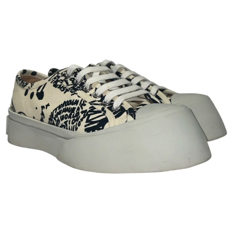 MARNI/Low-Sneakers/Cotton/WHT/Platform/Black white Marni Sneakers