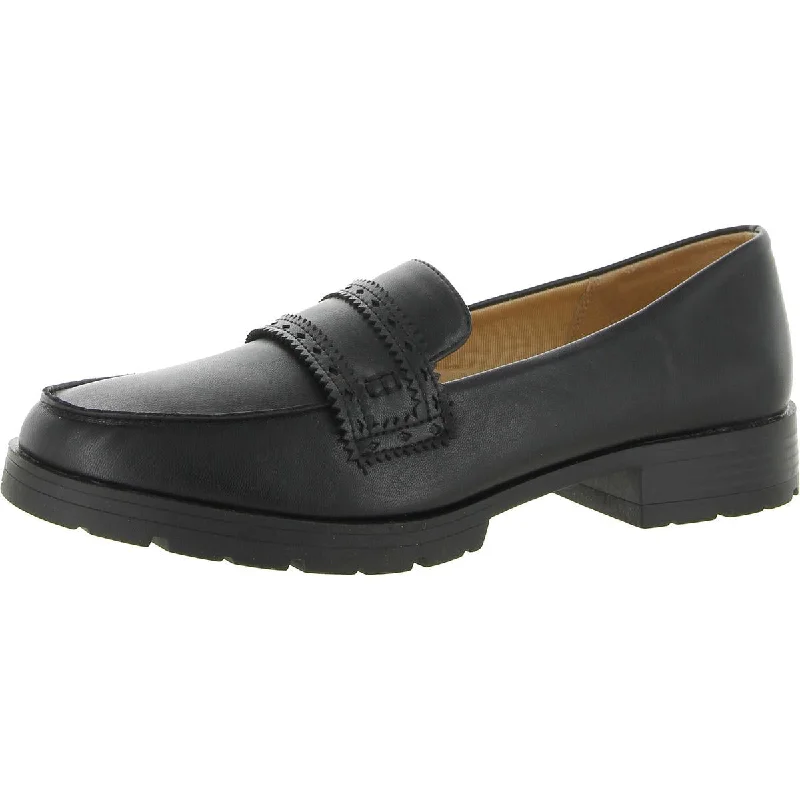 London Womens Faux Leather Slip On Loafers