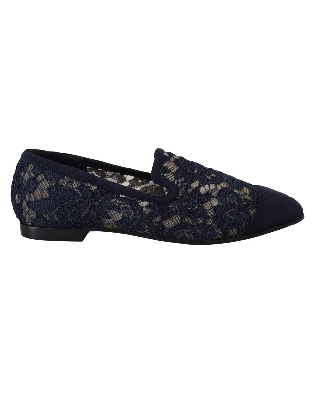 Dolce & Gabbana Floral Lace Slip Ons