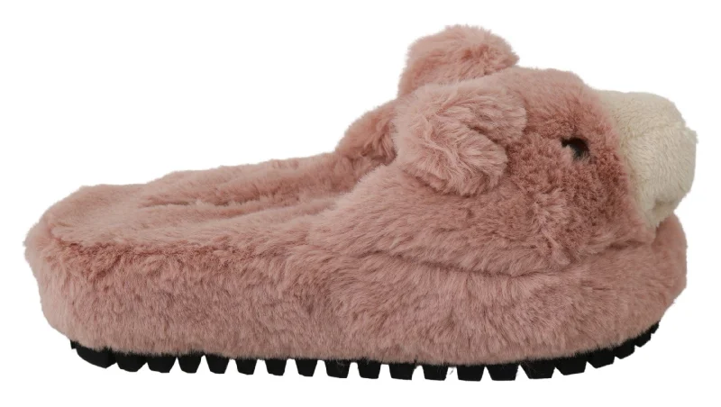 Dolce & Gabbana Chic Pink Bear House Slippers by Women's D&G