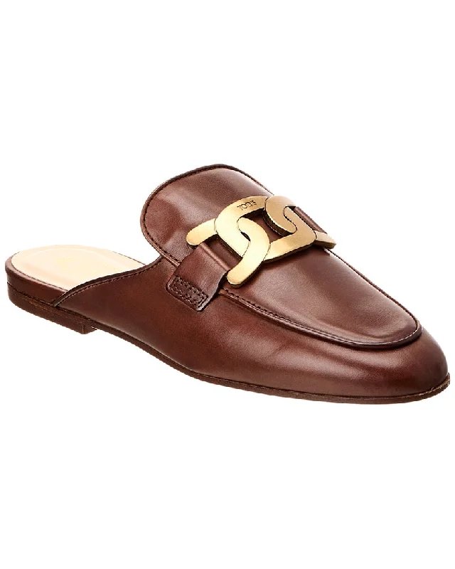 Tod's Logo Leather Flat