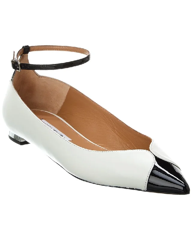 Aquazzura Pinot Leather & Patent Ballet Flat