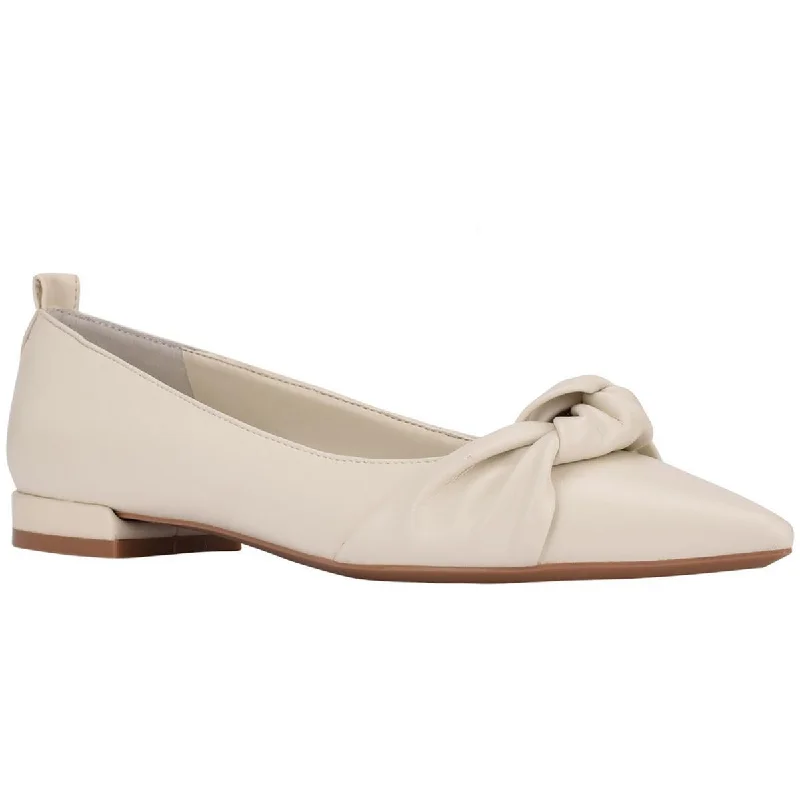 Kendy Womens Faux Leather Slip-On Ballet Flats