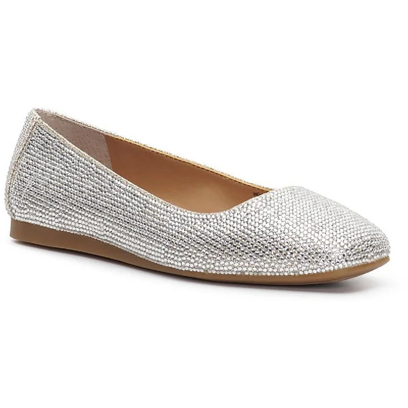 Juney Womens Embellished Square Toe Ballet Flats