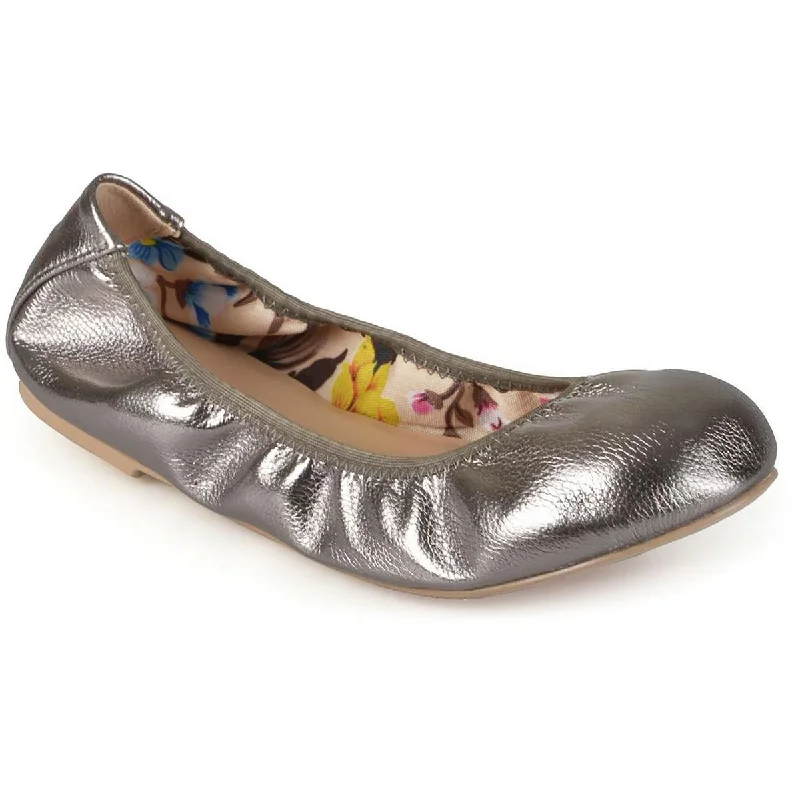 Womens Metallic Ballet Flats