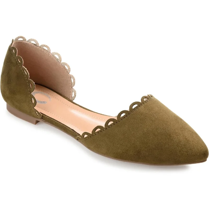 Jezlin Womens Faux Suede Pointed Toe D'Orsay