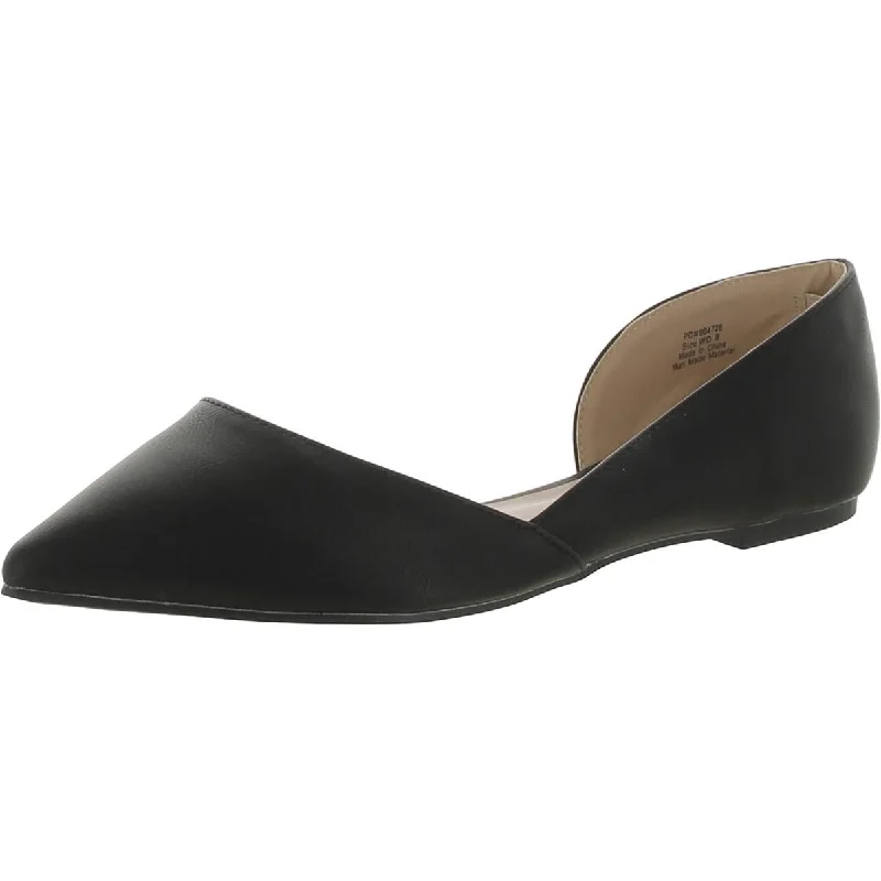 Womens Faux Leather Pointed Toe D'Orsay