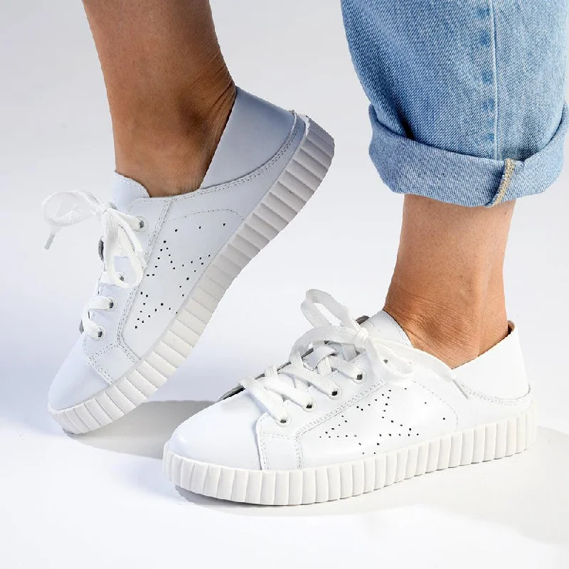 Julz Valentina Leather Sneaker - White